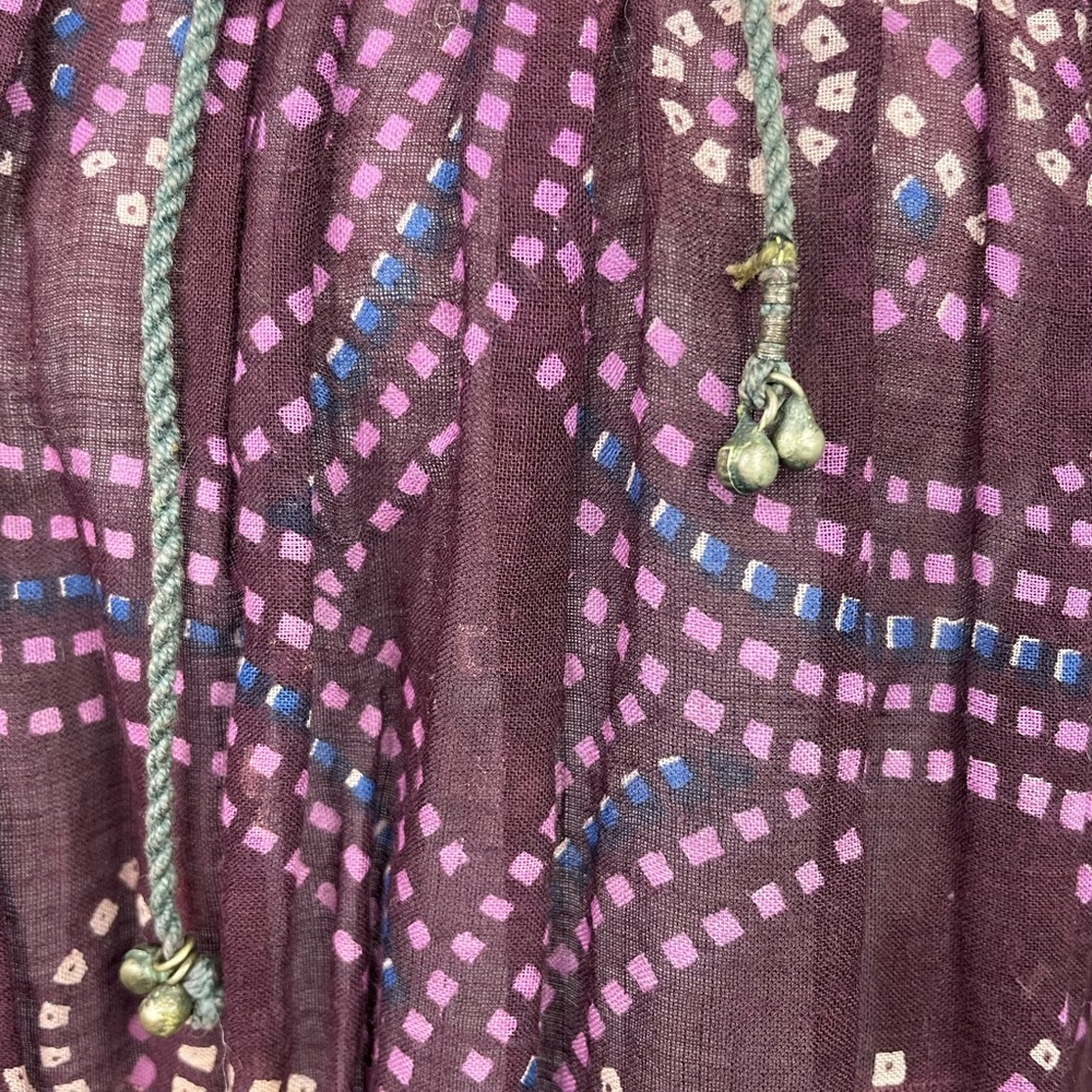 Vintage Indian 70s Mosaic Print Cotton Gauze Dress - Picture 8 of 13